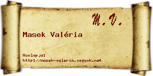 Masek Valéria névjegykártya