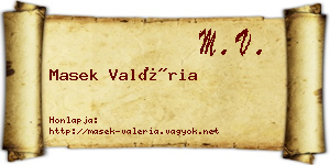 Masek Valéria névjegykártya